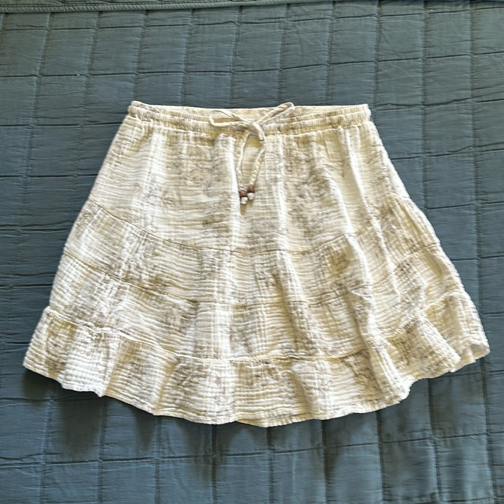 Olivaceous Skirt with Floral Print - Medium